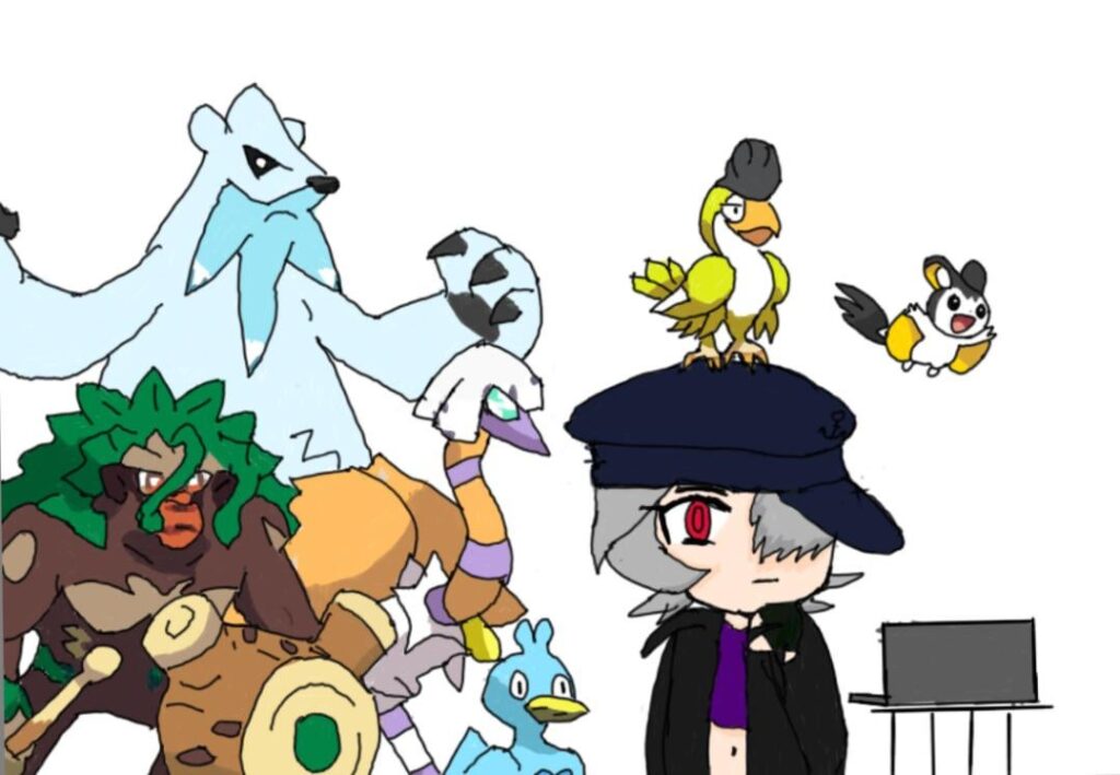 Me and my Pokémon (I'll leave what you see to your imagination).
How did my drawing turn out?
