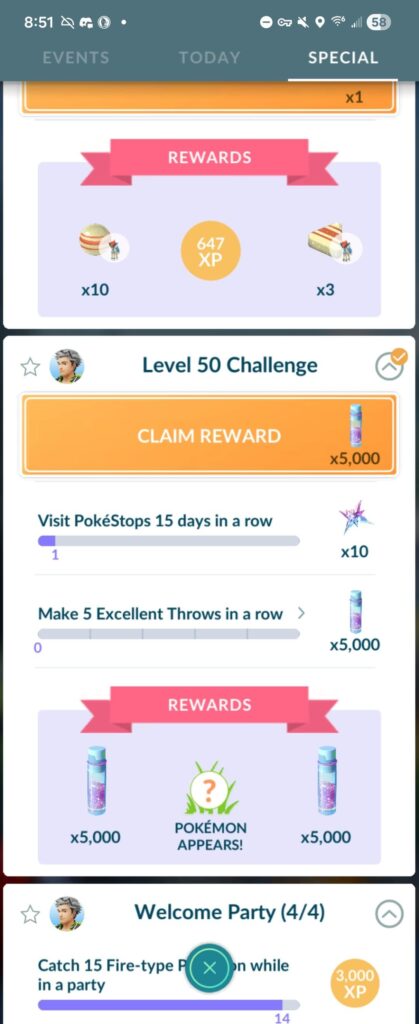 "Visit PokeStops 15 days in a row" quest reset. Today started as day 9.