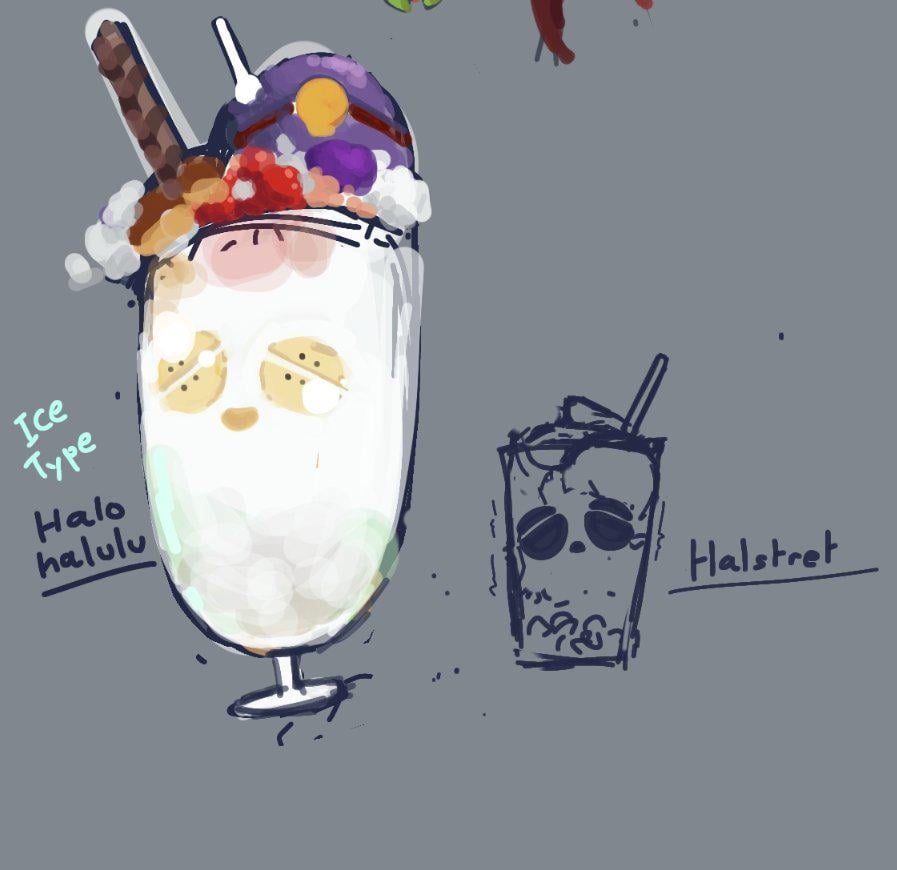 [art by me]Halohalo inspired Pokemon a Filipino dessert