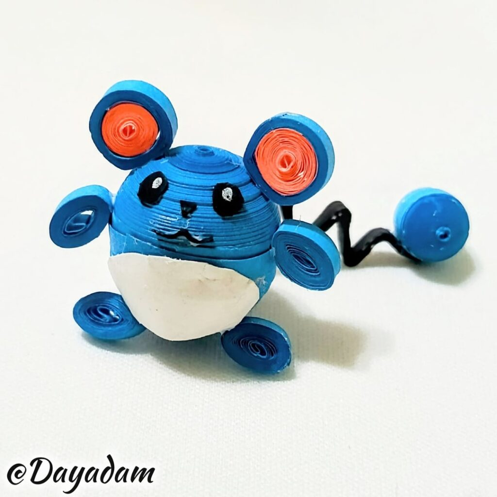 Marill in 3D Quilling Technique