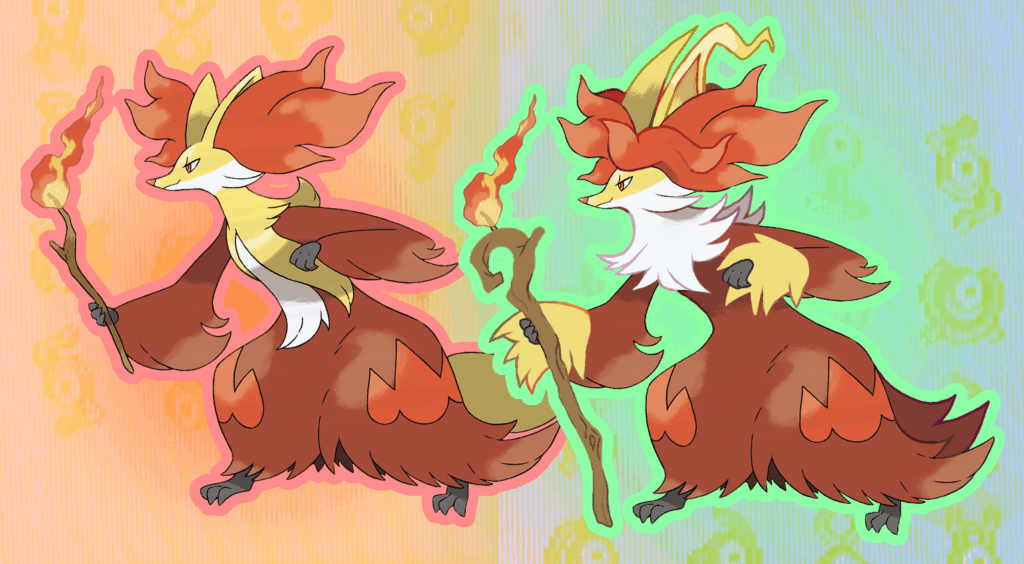 [OC] delphox: witch and wizard