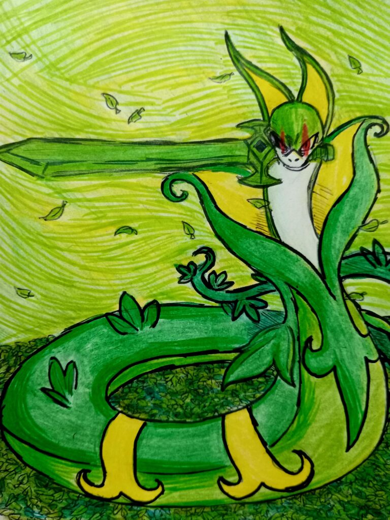 (Art by me) Serperior, use Leaf Blade!