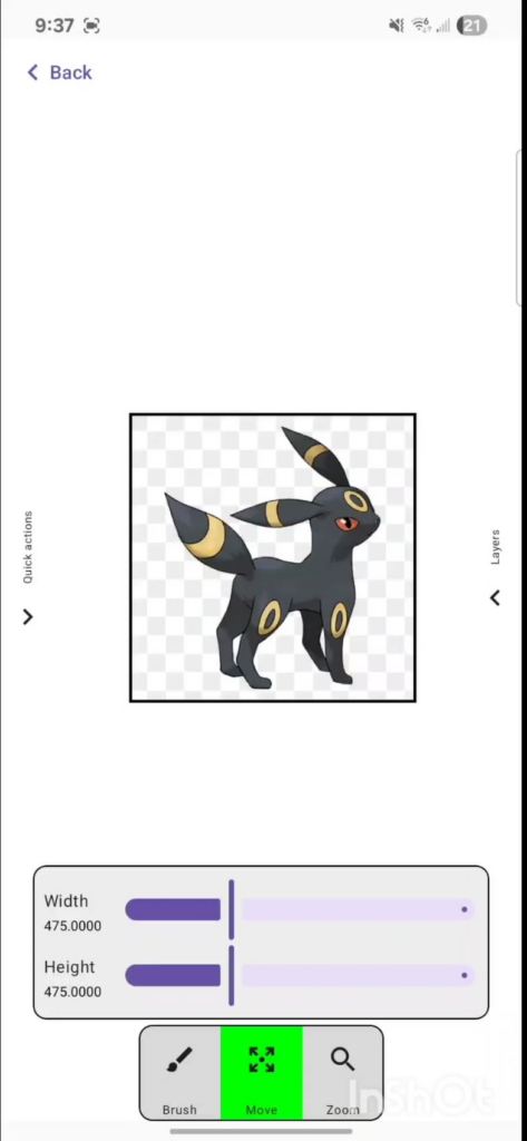 Sketching umbreon for my android launcher