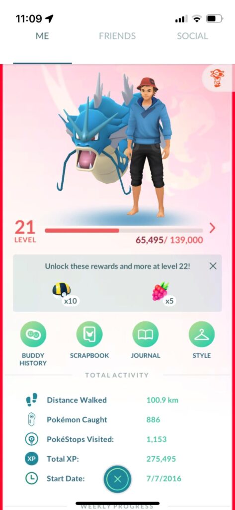Found my old Pokémon GO account from 2016