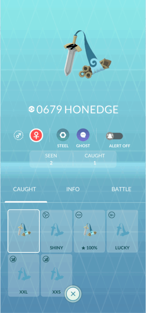 My first Honedge is a hundo