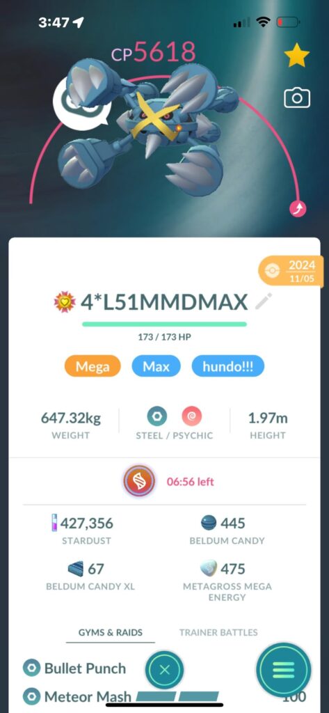 Mega Metagross best buddy badge placement