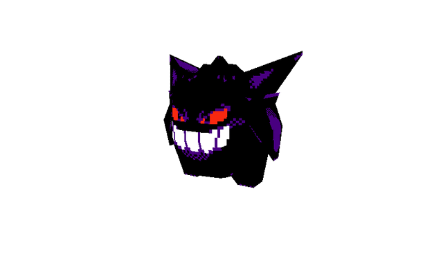A gengar model based on the gen 2 sprite