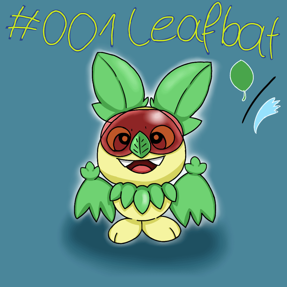 My badly drawn fakemon starters.