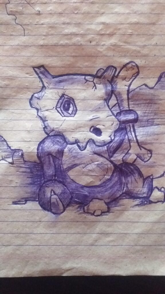 Cueborn pokemon,ball pen sketch.what you think about after seeing this??