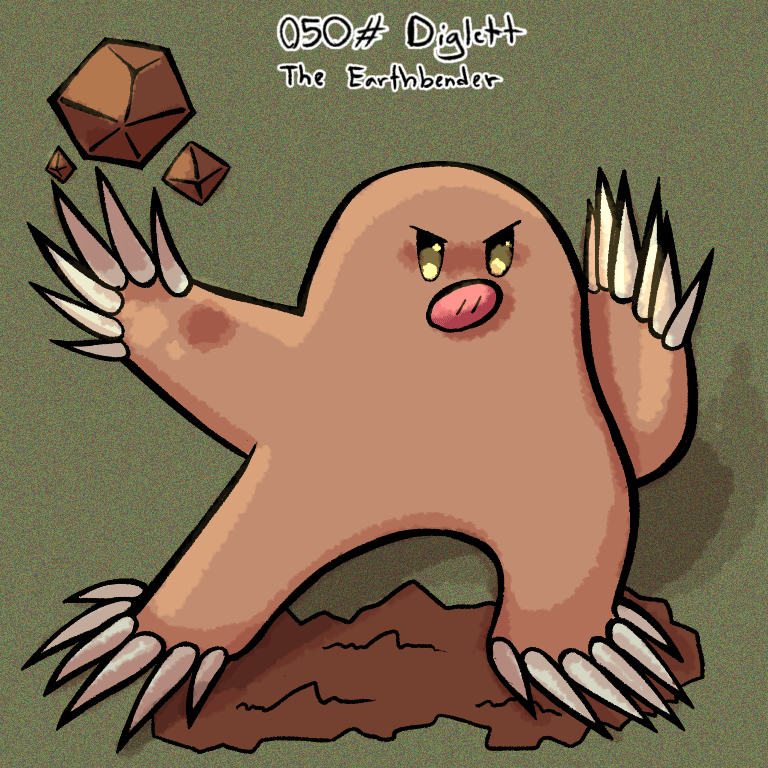 [OC] I'm back with a Pokémon drawing, this time, Diglett
