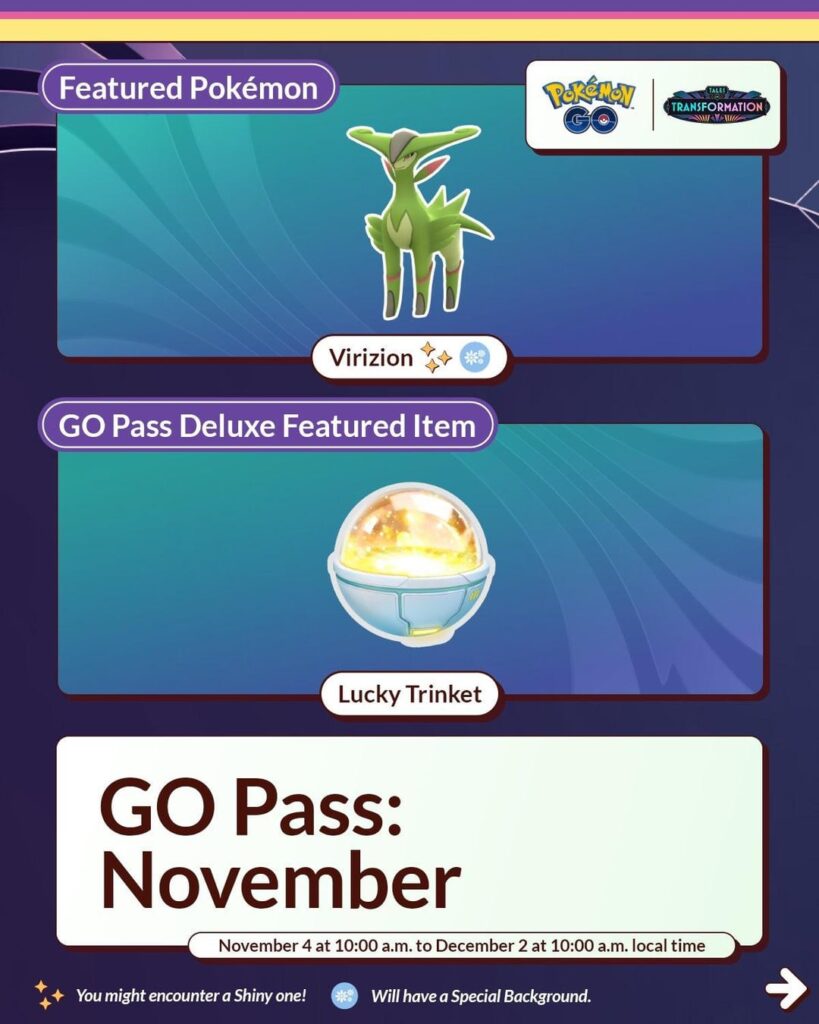 GO Pass: November Niantic Infographic