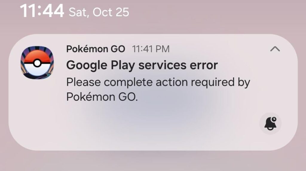 Error after android update