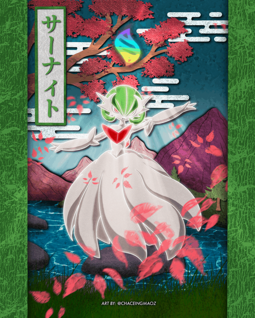 Created Mega Gardevoir, with Shiny, inspired by Ukiyo-e style [OC]