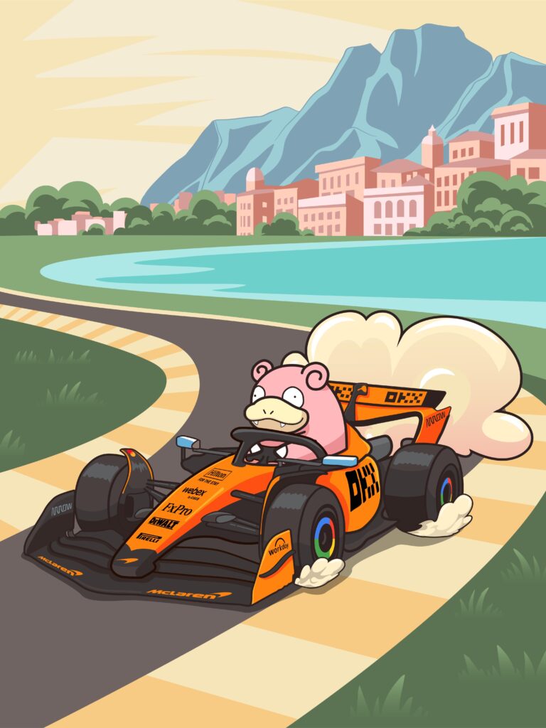 Slowpoke driving a McLaren F1 car