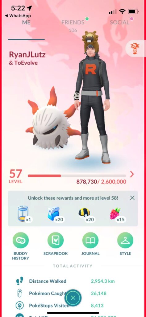 Thanks to the level cap update I jumped from level 40 to 57