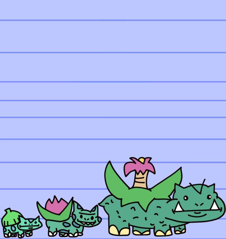 [OC] Every. Single. Pokémon in my style day 1: the bulbasaur line