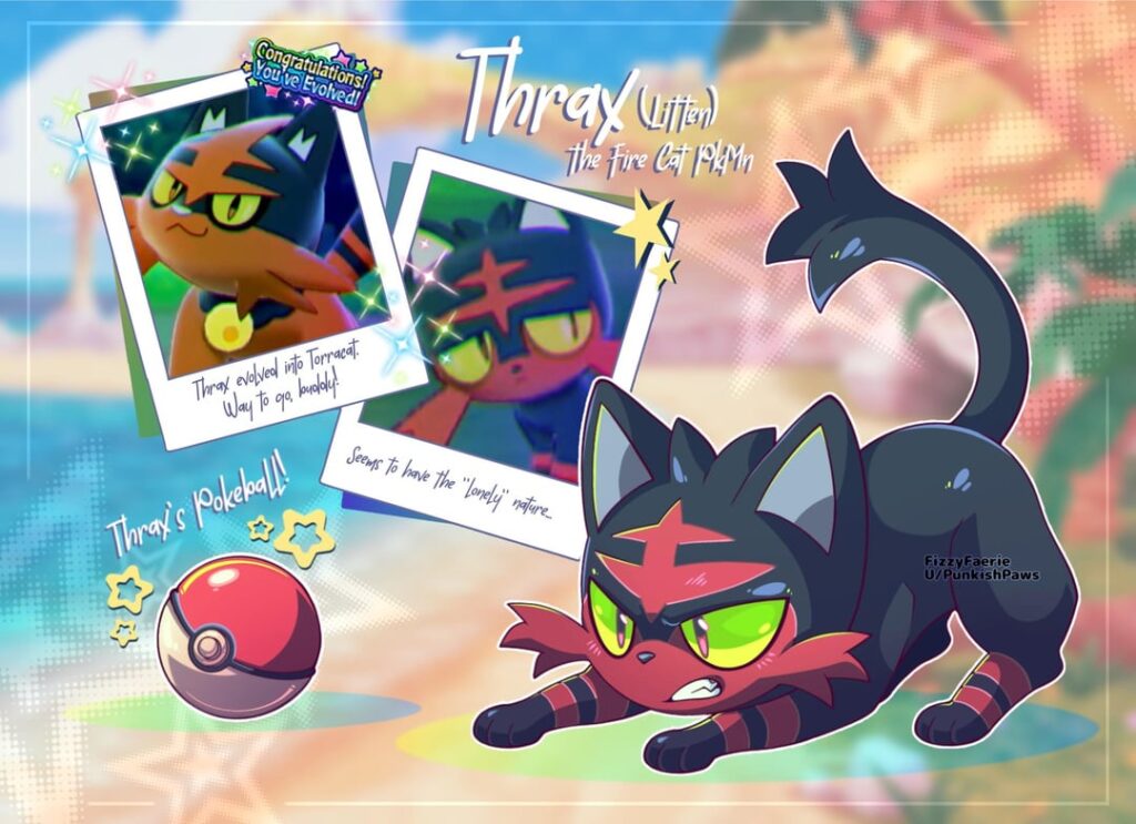 [OC] Replaying Pokémon Ultra Sun, so I’m drawing my current team!