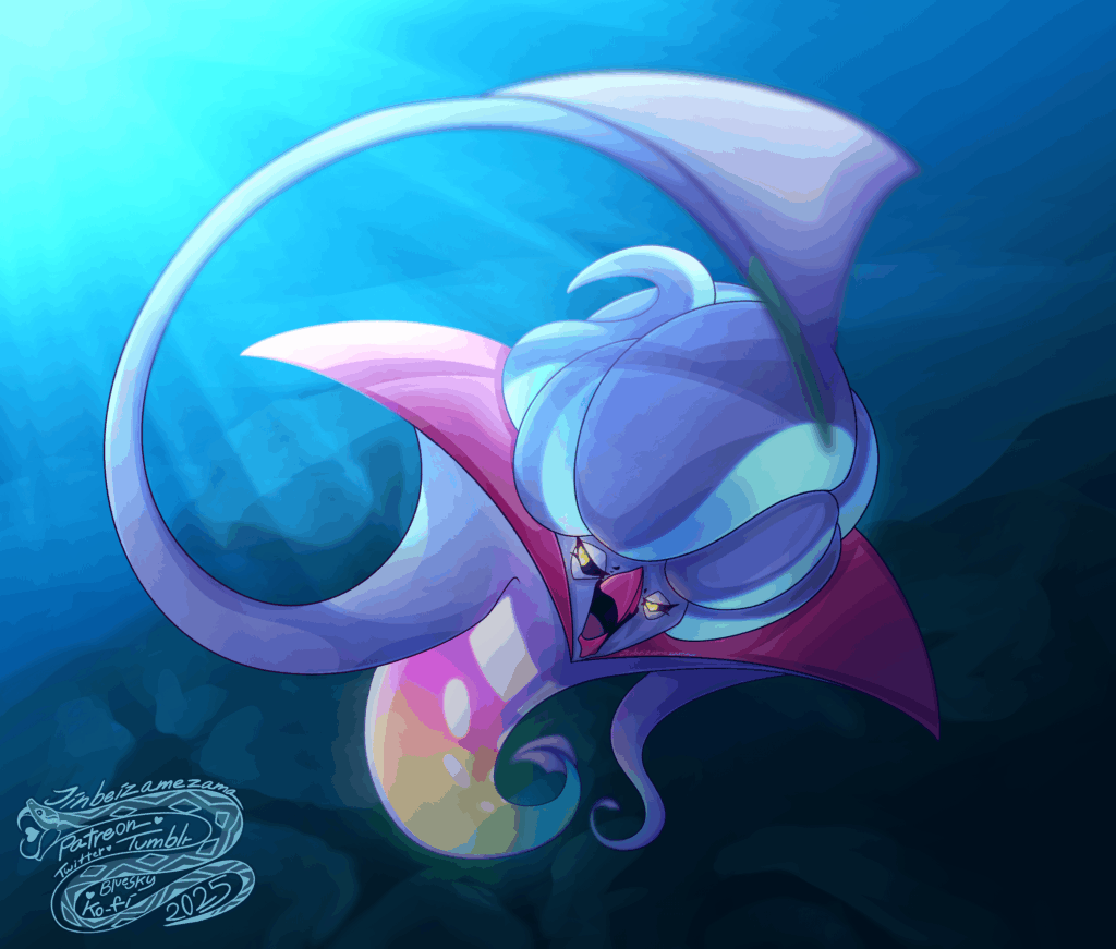 They gave the cool squid RGB abs, Mega Malamar is so cool [OC]