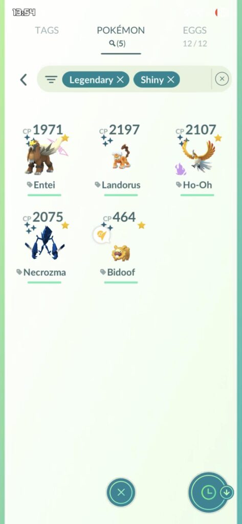 All of my shiny legendary pokémon