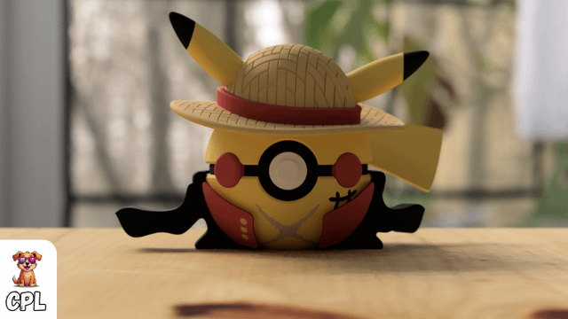 [OC] Pirate King Pikachu! Monkey D. Luffy Pikachu Pokeball!