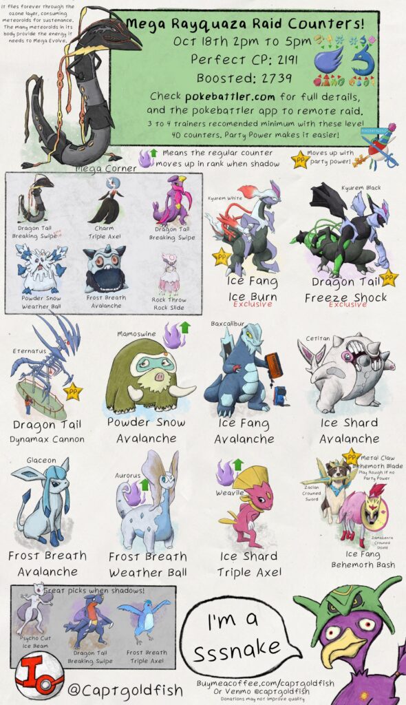 Mega Rayquaza raid guide. Top general counters, info from pokebattler.com