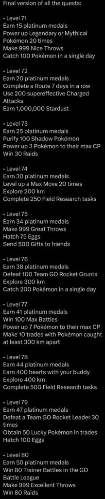 Level up requirements datamined