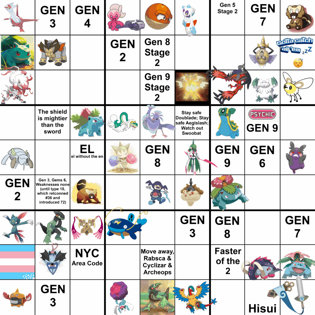 Pokémon Sudoku - Dual Type Pokémon