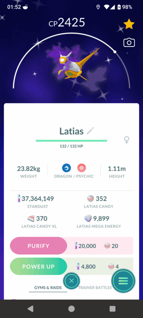Shadow latias shiny