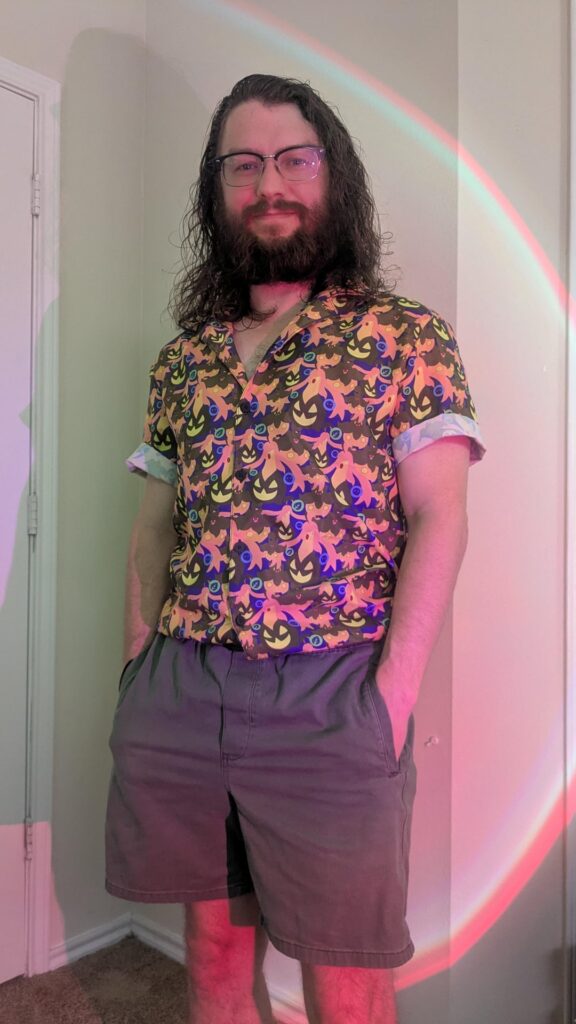 Showing off my Halloween line-up early with these Pokémon shirts I designed (OC)