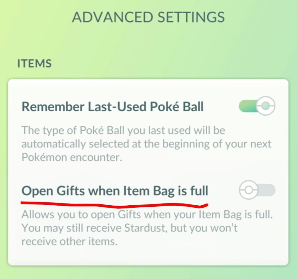 Can we get an option to spin stops when your bag is full?