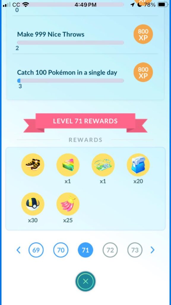 Scrolling down on the new level-up page allows you to view rewards and tasks for other levels