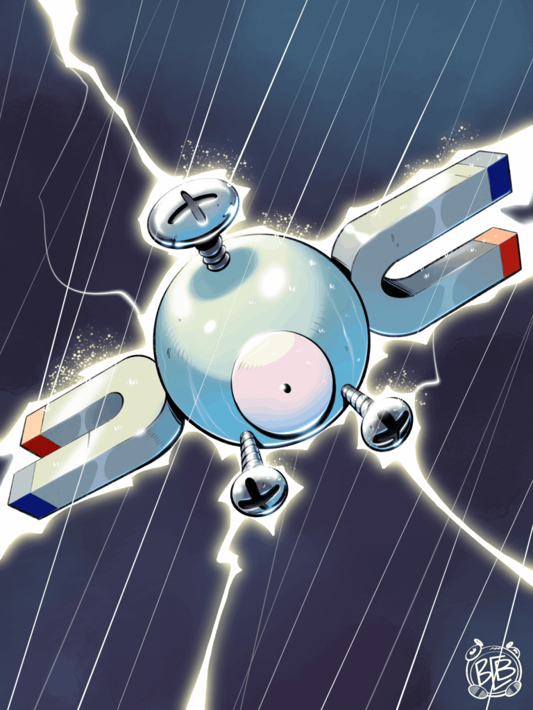 (OC) Magnemite playing in a thunderstorm
