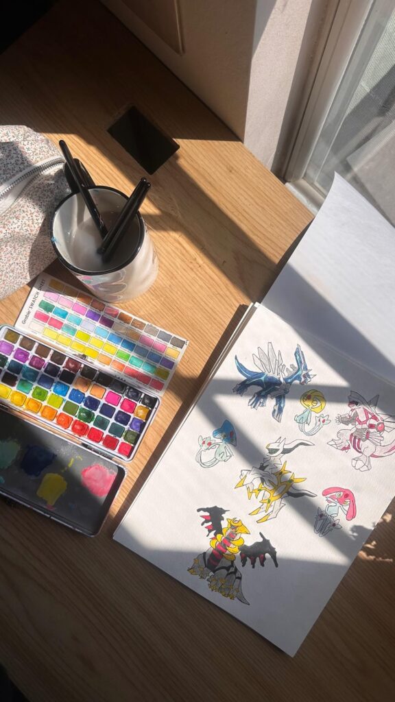 Here a few pages I have been sketching and watercoloring! (Insta: @vividrawspokemon
