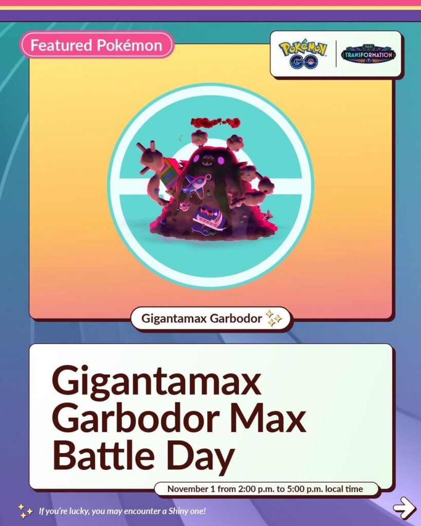 Gigantamax Garbodor Max Battle Day Niantic Infographic