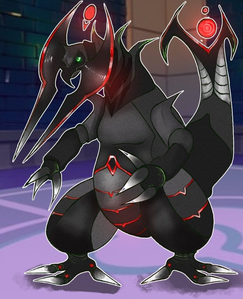 tried my hand at a mega haxorus drawing