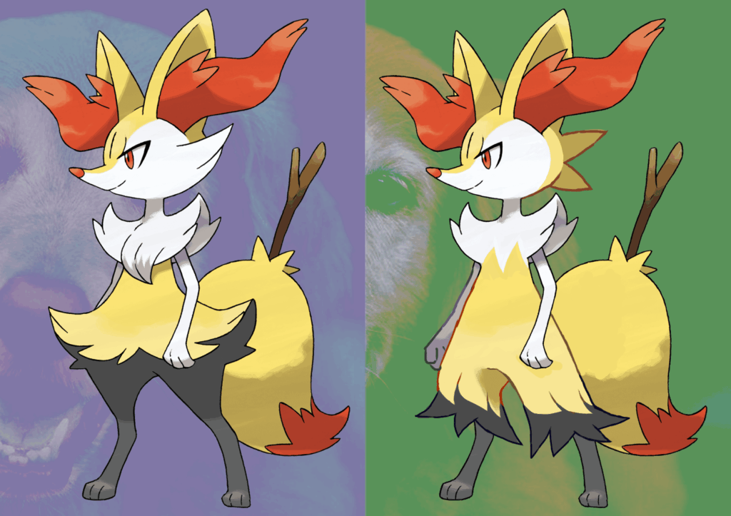 [OC] male braixen gender difference idea