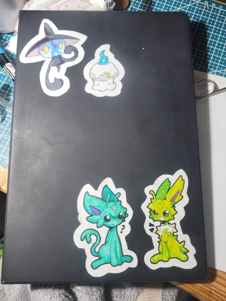 I Made pokemon stickers and put them on my tablet
