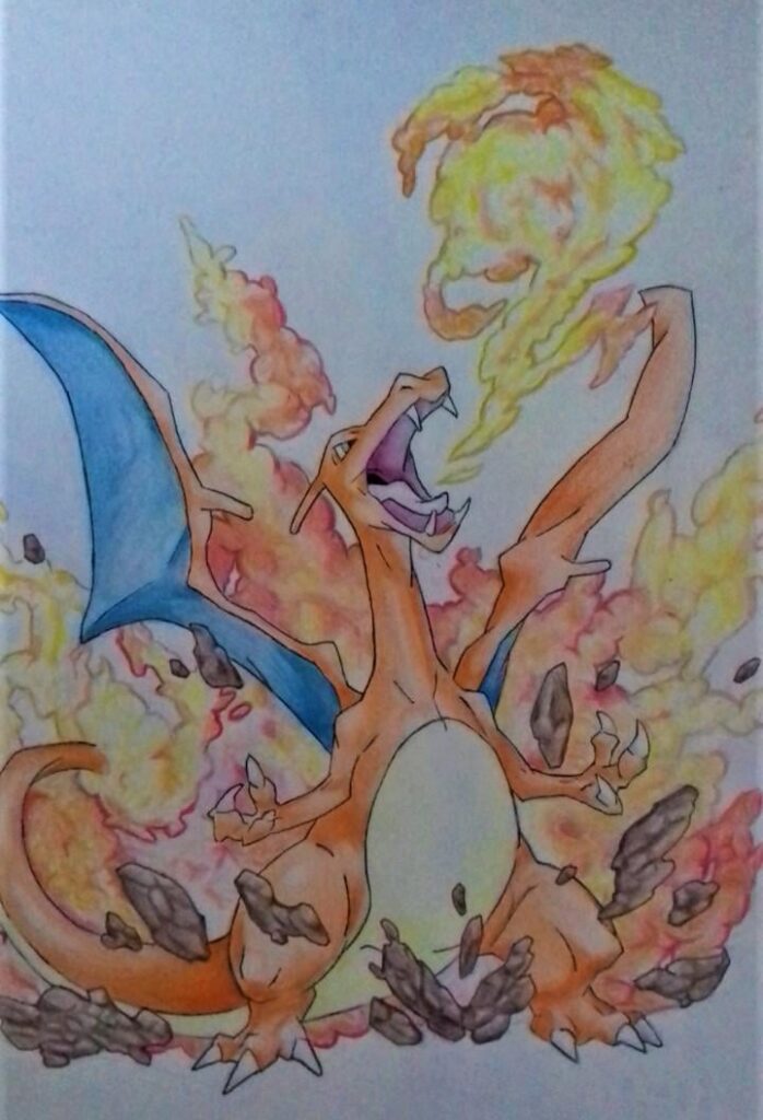 Charizard basado en el arte de 'PearlSaurus'.