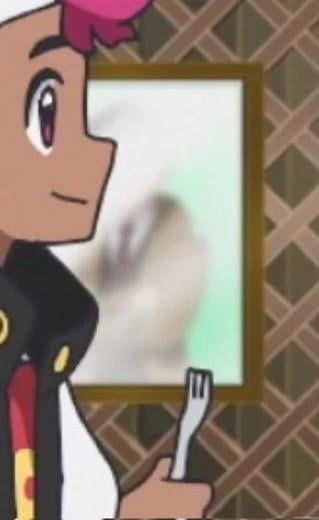 The Pokemon Horizons anime blurring out Looker’s face