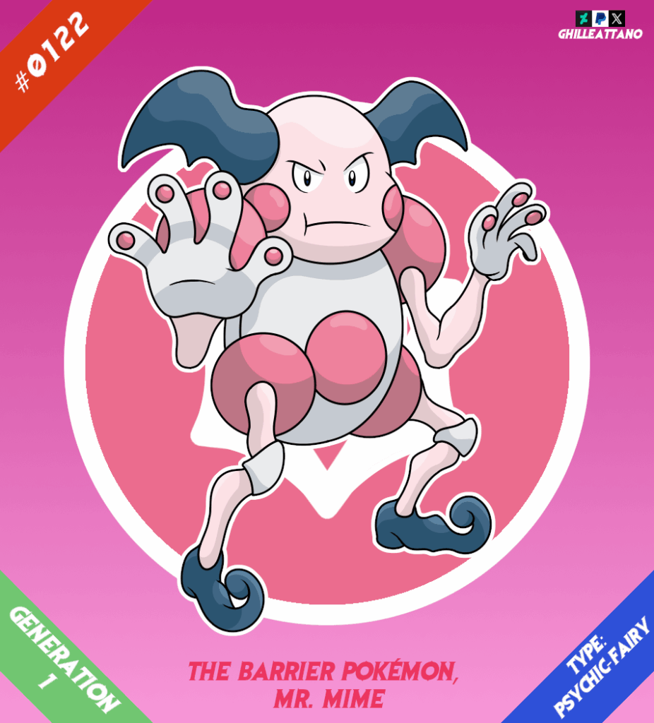 (OC) My Artwork of the Peculiar Barrier Pokémon, Mr. Mime