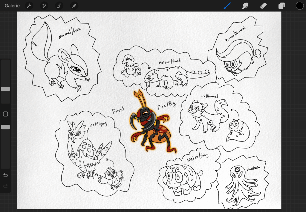 I sketched a few Fakemon last night when i couldn't sleep