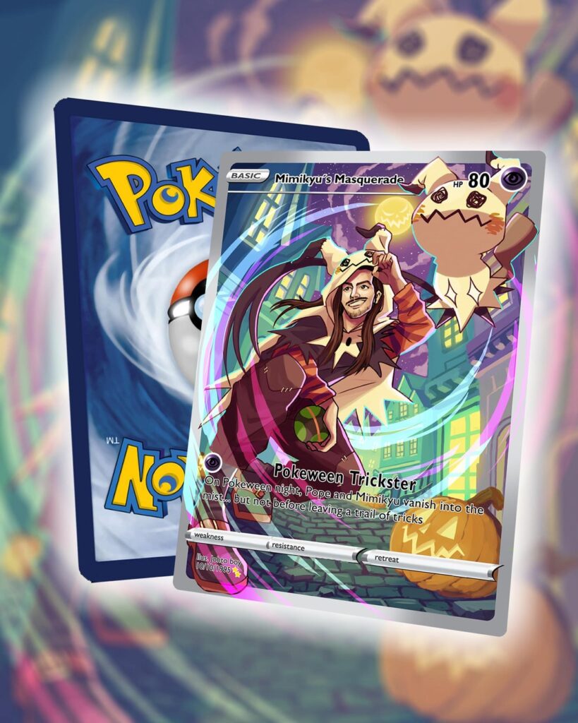 Halloween is getting closer and this trainer is ready with his personalized card! (Art by me)