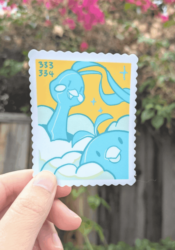 I drew Swablu and Altaria stickers!