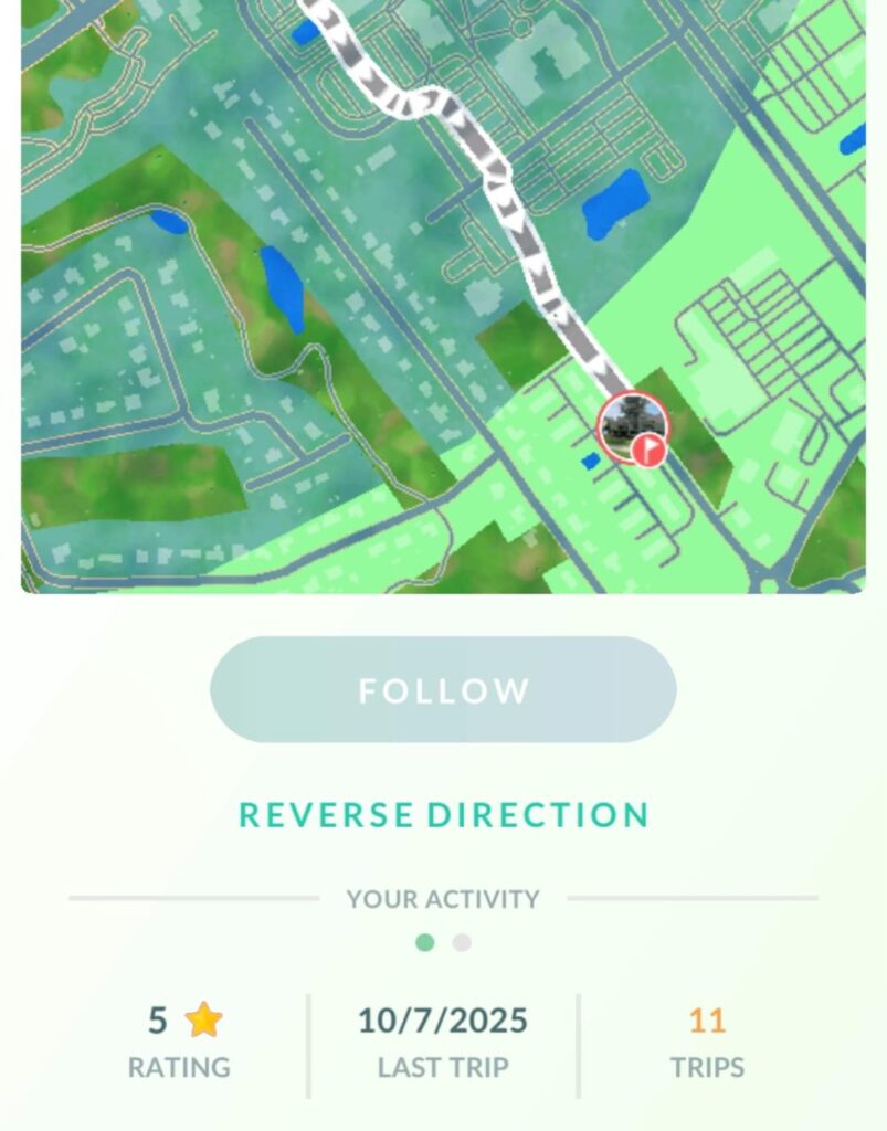 Completed a route today. I did not count for my quest or buddy heart