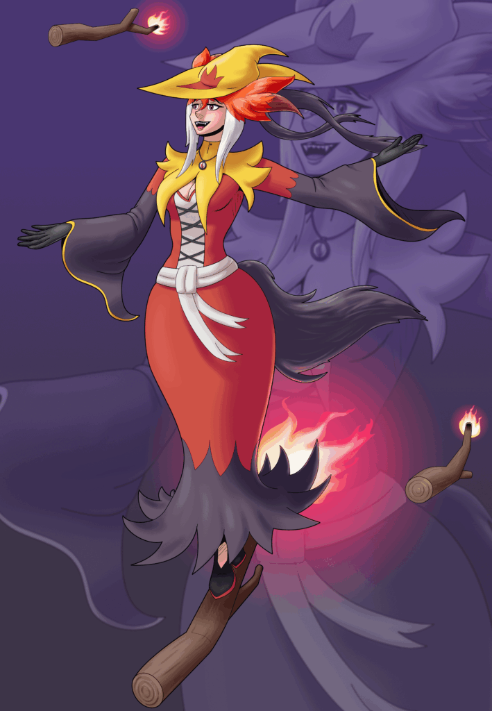 Mega Delphox Gijinka is here to shine your day! (by me)