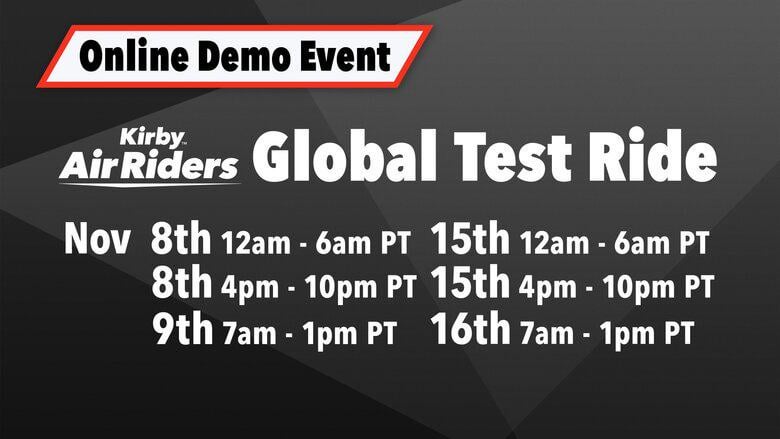 Kirby Air Riders "Global Test Ride" online demo event announced for November