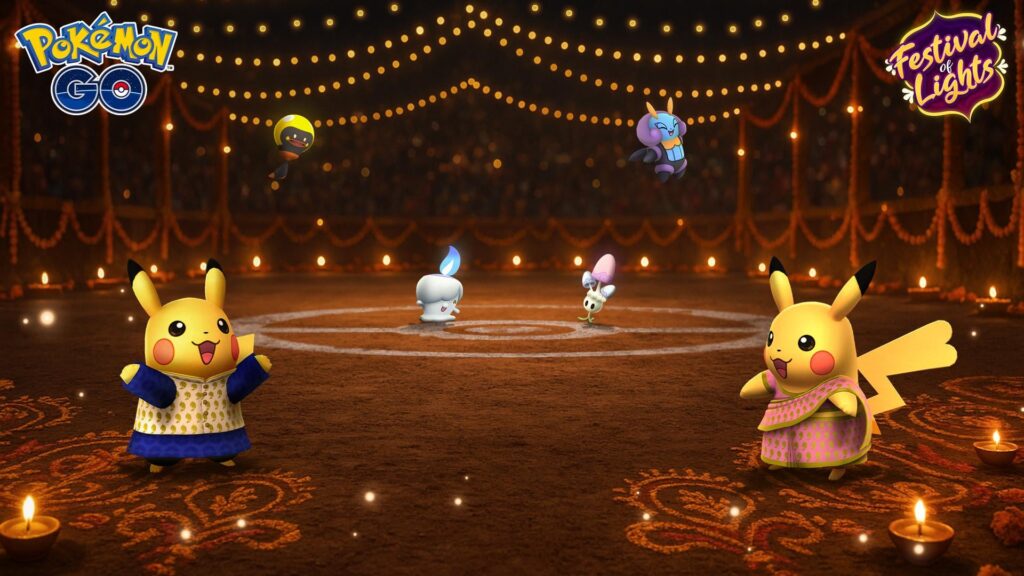 (India regional event) Pikachu wearing a saree and Pikachu wearing a kurta return for the Festival of Lights!