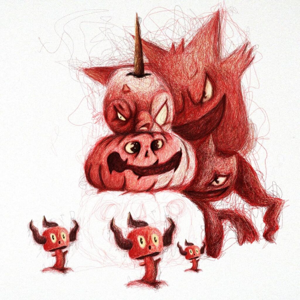 A work in progress sketch for Halloween :’)