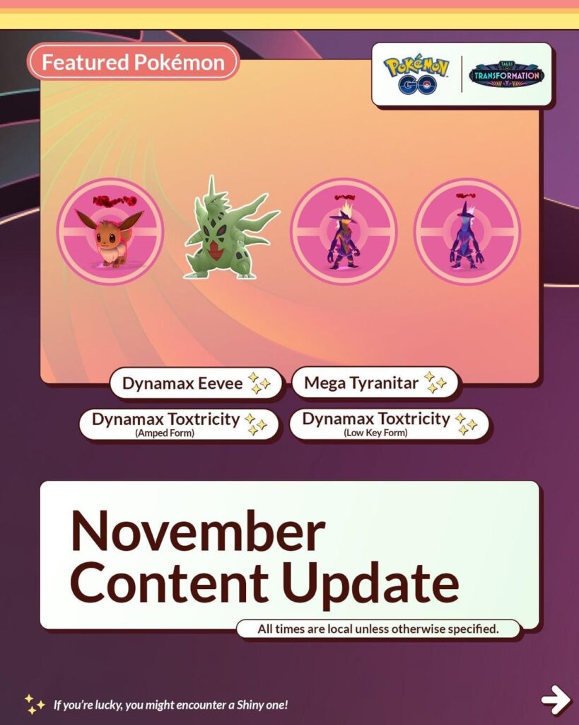 November Content Update Niantic Infographic
