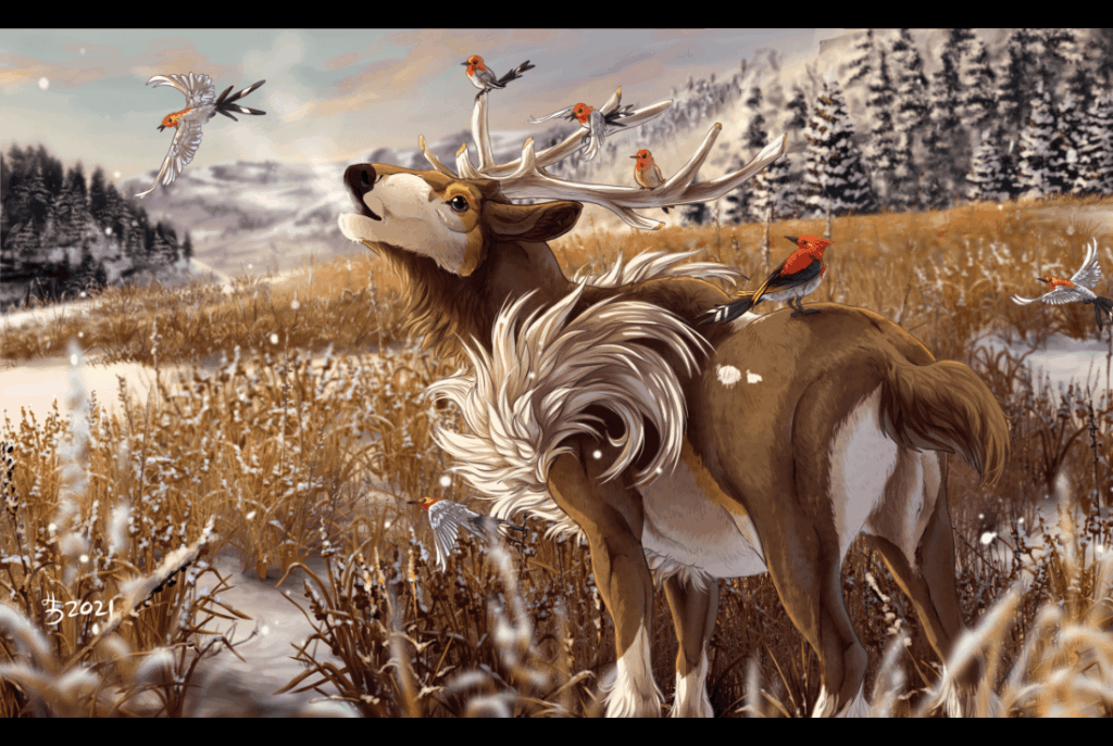 Winter Sawsbuck , art by Aminirus (me) 2021